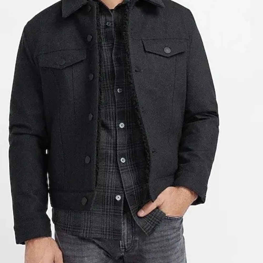 Express Sherpa Lined Wool Jacket - image 1